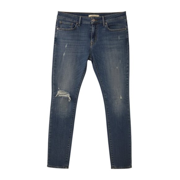 Levi's Denim - Levis 711 Skinny Jeans Womens 30 Blue Stretch Distressed Denim Pants